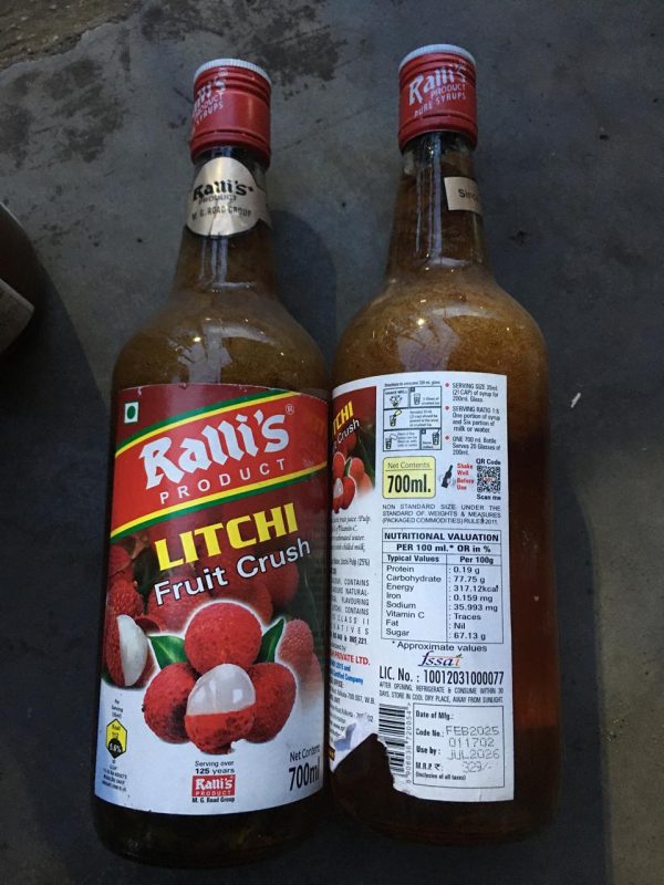 RALLI"S (LITCHI FRUIT  CRUSH) INDIAN NO 1 FOOD PRODUCT